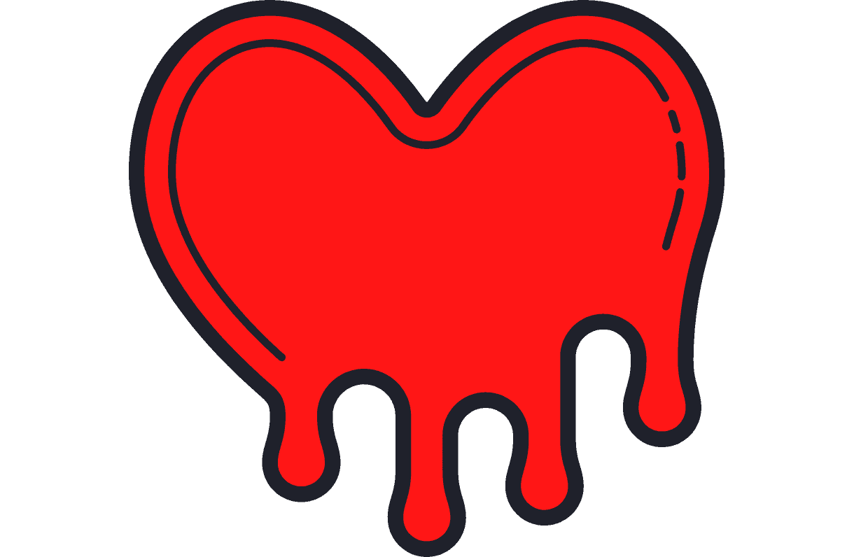 Drawing of a red heart outlined in black that is melting to represent a loss of courage.
