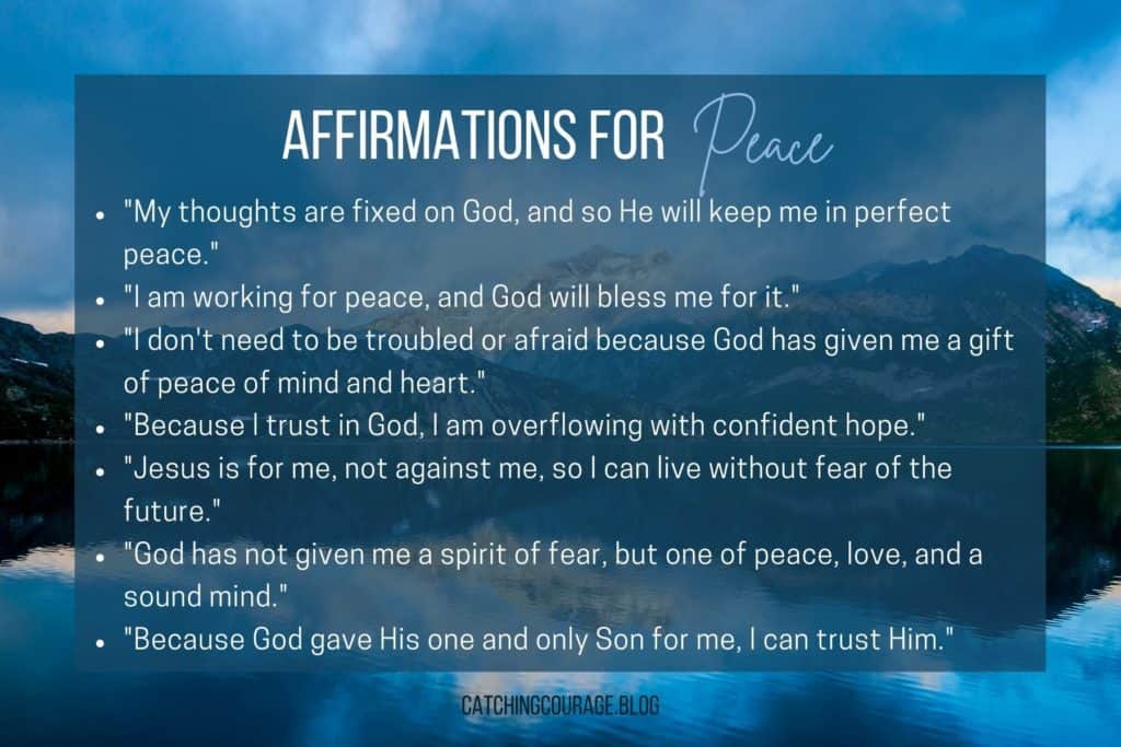 Free printable of affirmations for peace, one way to put on the shoes of the gospel of peace.