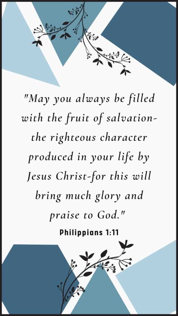 Philippians 1:11 Bible verse phone wallpaper.