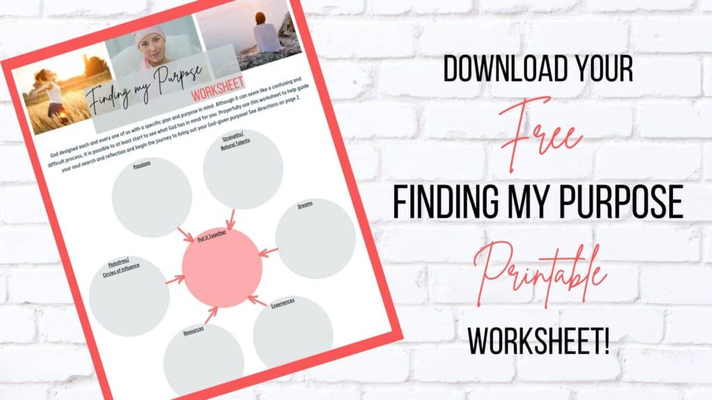 Finding my purpose printable worksheet