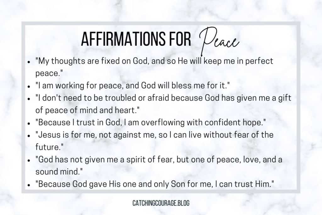 Printable affirmations for peace.