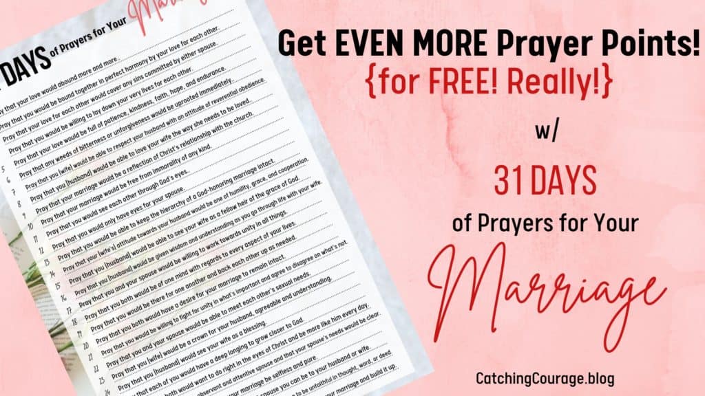 Free Printable! 31 Days of Prayer Points for Marriage!