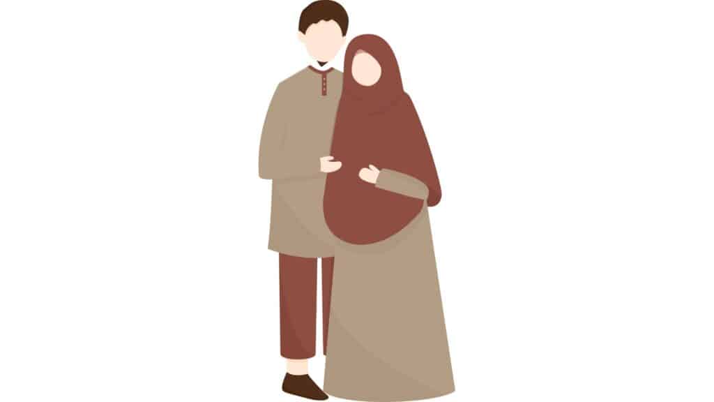 Stylized image of Zechariah and pregnant Elizabeth, 2 examples of obedience in the Bible.