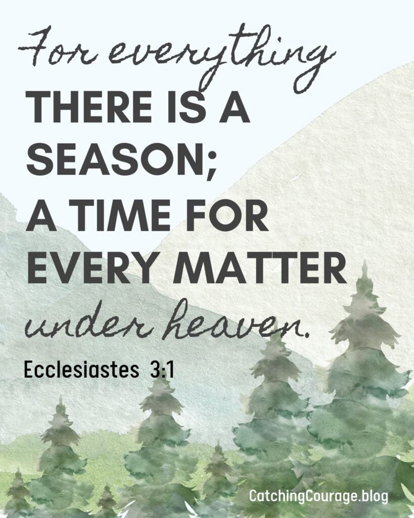 Ecclesiastes 3:1 says, "For everything there is a season; a time for every matter under heaven." You can trust God's timing.